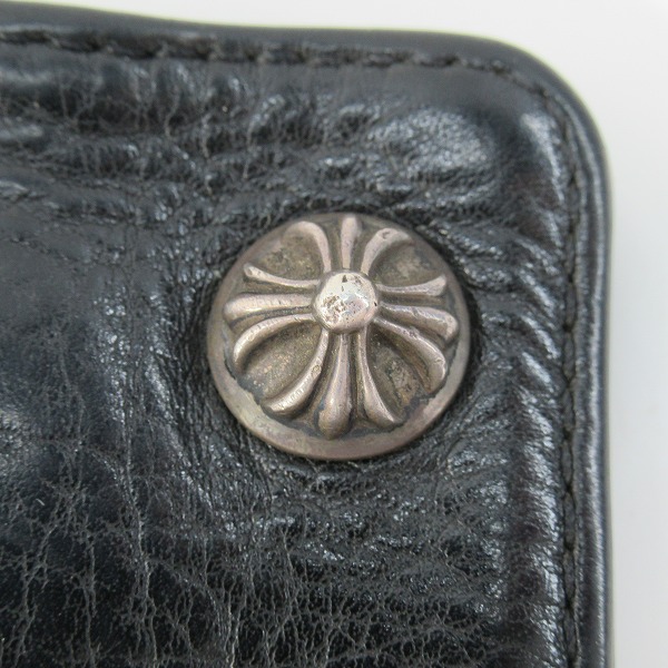 実際に弊社で買取させて頂いたCHROME HEARTS/クロムハーツ KEYCASE SNAP CRS/レザー キーケース クロスボタンの画像 7枚目
