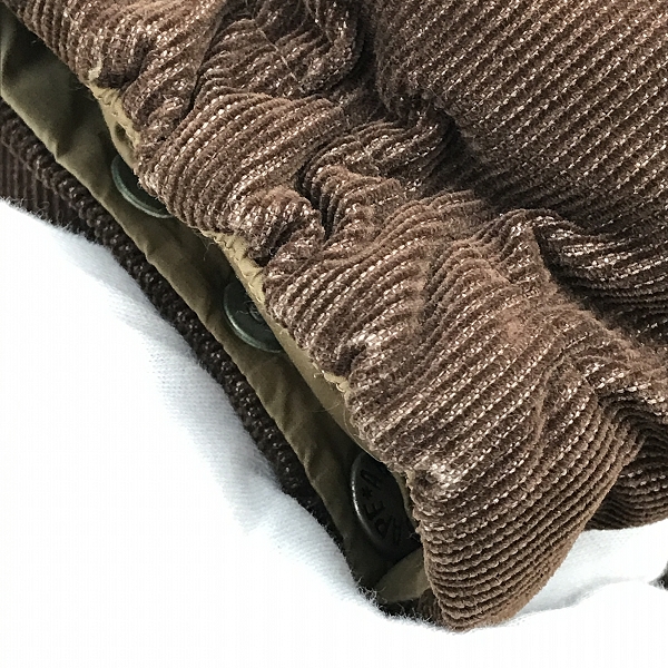 実際に弊社で買取させて頂いたA BATHING APE/アベイシングエイプ ラクーンファー コーデュロイ ダウンジャケット /XLの画像 6枚目
