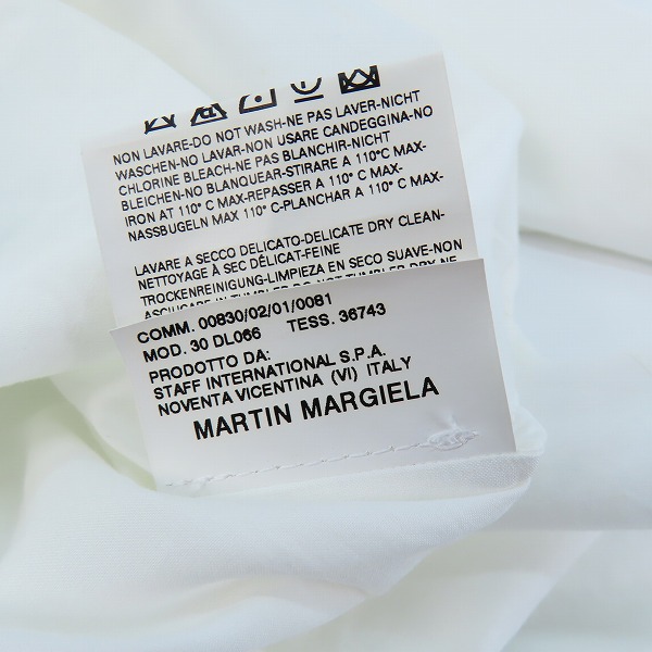 実際に弊社で買取させて頂いたMaison Margiela/マルジェラ ネクタイデザインボタンシャツ/44の画像 4枚目