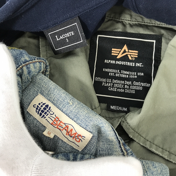 実際に弊社で買取させて頂いた【おまとめ】ビームス/アルファインダストリーズ/ラコステ 等 デニムシャツ/チェックシャツ/ポロシャツ 他の画像 2枚目