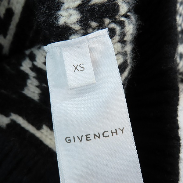 実際に弊社で買取させて頂いた【JPタグ】GIVENCHY/ジバンシィ 21AW モチーフストライプジャカードウールニット BM90HJ4Y9S/XSの画像 3枚目