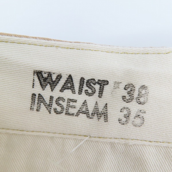 実際に弊社で買取させて頂いた【未使用】BUZZ RICKSON S/バズリクソンズ オリジナルスペック チノパンツ/ワークパンツ BR40025A/W38L35の画像 4枚目