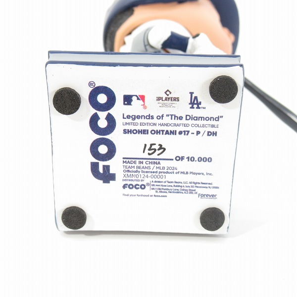 実際に弊社で買取させて頂いたFOCO MINI  BIG HEADS ロサンゼルス・ドジャース ＃17 大谷翔平 打者 ボブルヘッド フィギュア 首振り人形の画像 3枚目