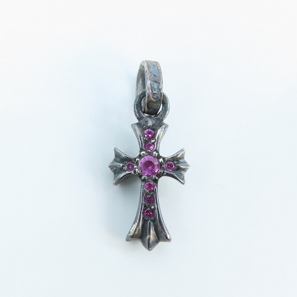 実際に弊社で買取させて頂いたCHROME HEARTS/クロムハーツ CRS BBYFAT SAPH ベビーファット チャーム パヴェピンクサファイアの画像 1枚目