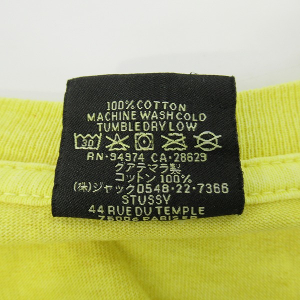 実際に弊社で買取させて頂いたstussy/ステューシー グアテマラ製 Tシャツ XLの画像 3枚目