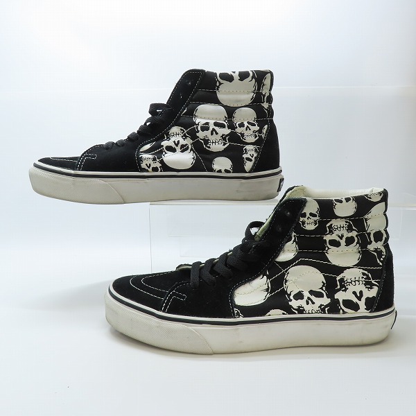 実際に弊社で買取させて頂いたVANS/バンズ SK8-HI/スケートハイ スカル/スエード/内レザー ハイカットスニーカー T375/8.5の画像 3枚目