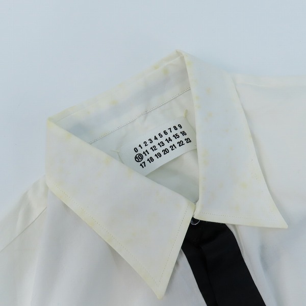 実際に弊社で買取させて頂いたMaison Margiela/マルジェラ ネクタイデザインボタンシャツ/44の画像 6枚目