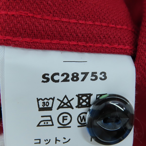 実際に弊社で買取させて頂いた【未使用】 SUGAR CANE/シュガーケーン F.ROMANCE 9.5oz HEAVY TWILL with MARBLE BUTTON/ワークシャツ レッド SC28753/Lの画像 4枚目