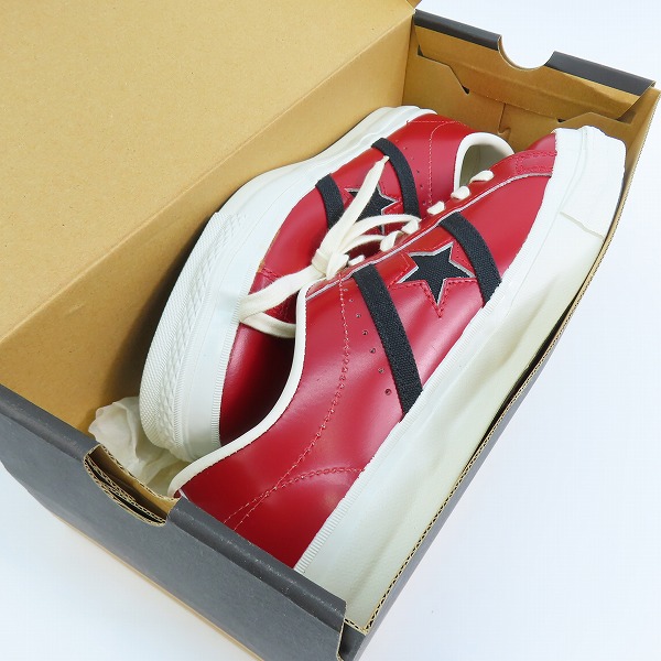 実際に弊社で買取させて頂いたCONVERSE/コンバース JACK STAR RETRO /ジャックスター レトロ レッド/ブラック/8の画像 6枚目