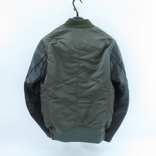 実際に弊社で買取させて頂いたeYe JUNYA WATANABE COMME des GARCONS MAN×ALPHA/コムデギャルソン×アルファ 袖レザー切り替え MA-1ジャケット/Sの画像 1枚目