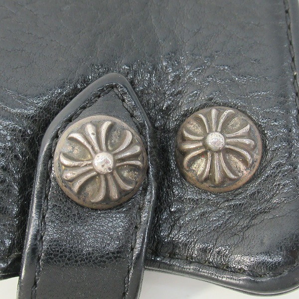 実際に弊社で買取させて頂いたCHROME HEARTS/クロムハーツ KEYCASE SNAP CRS/レザー キーケース クロスボタンの画像 6枚目