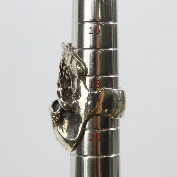 実際に弊社で買取させて頂いたCRAZY PIG DESIGNS/クレイジーピッグ PSYCHO S.O.B. SKULL RING サイコソブスカル リング/18.5-19.5号の画像 9枚目
