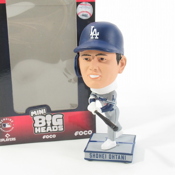 実際に弊社で買取させて頂いたFOCO MINI  BIG HEADS ロサンゼルス・ドジャース ＃17 大谷翔平 打者 ボブルヘッド フィギュア 首振り人形