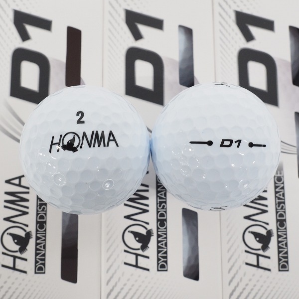 実際に弊社で買取させて頂いた【未使用】HONMA/ホンマ D1 DYNAMIC DISTANCE ゴルフボール ホワイト・イエロー 計2ダースの画像 2枚目
