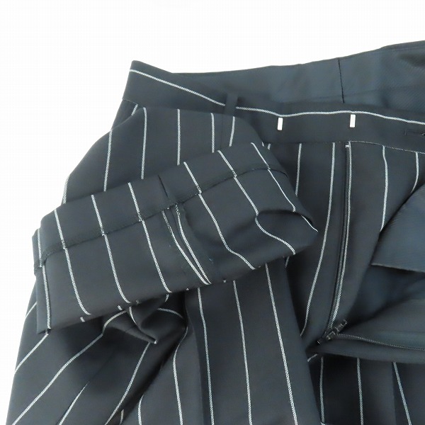 実際に弊社で買取させて頂いたWACKO MARIA×DORMEUIL/ワコマリア×ドーメル スラックスパンツ ブラックストライプ Lの画像 4枚目