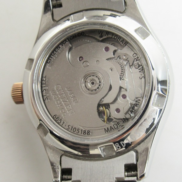 実際に弊社で買取させて頂いたCITIZEN/シチズン デイデイト 自動巻き/裏スケ 腕時計/ウォッチ 6651-S105188の画像 4枚目