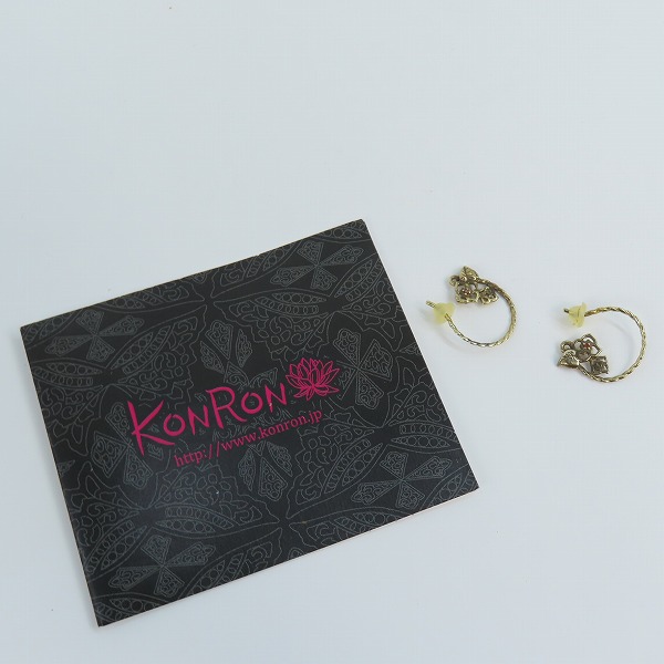 実際に弊社で買取させて頂いた【ギャラ付き】KONRON/コンロン アリスインワンダーランド ハートローズピアスw/レッドダイヤモンドの画像 6枚目