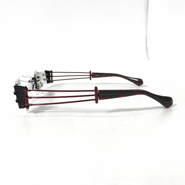 実際に弊社で買取させて頂いたLess than human/レスザンヒューマン TENRAI メガネフレーム アイウェア ブラック×レッド　の画像 1枚目