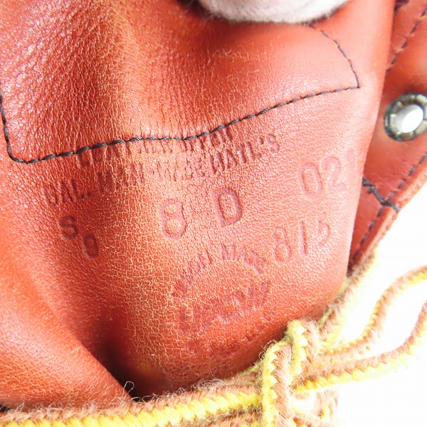 実際に弊社で買取させて頂いたRED WING/レッドウィング ワークブーツ/815/8Dの画像 6枚目