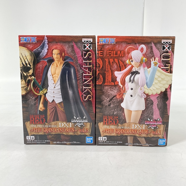 実際に弊社で買取させて頂いた【未開封】バンダイスピリッツ ONE PIECE/ワンピース  FILM RED DXF THE GRANDLINE MEN/LADY ウタ/シャンクス 2点セット