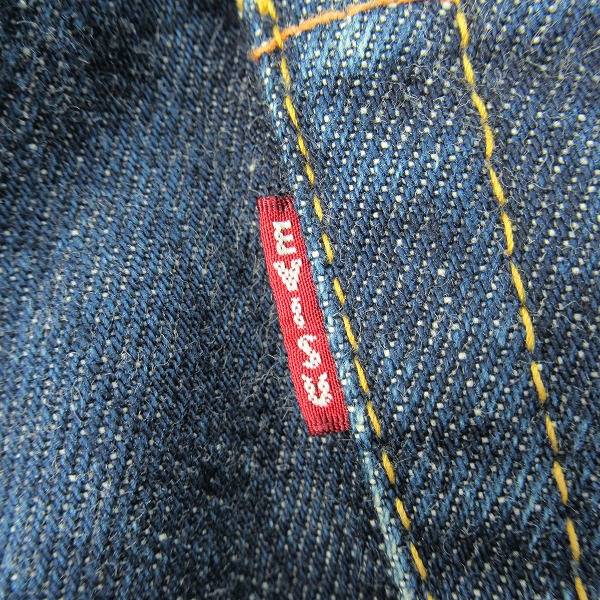 実際に弊社で買取させて頂いたEVISU/エヴィス Lot2001 No2 虎耳 赤カモメ プリント デニムパンツ 28×35の画像 3枚目