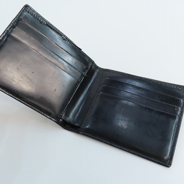 実際に弊社で買取させて頂いたBVLGARI/ブルガリ レザー二つ折り財布 ブラックの画像 3枚目