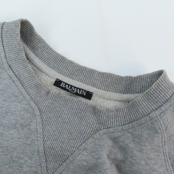 実際に弊社で買取させて頂いたBalmain/バルマン Paris Logo Raglan Sweat/クルーネックスウェット RH11679I052/Mの画像 5枚目