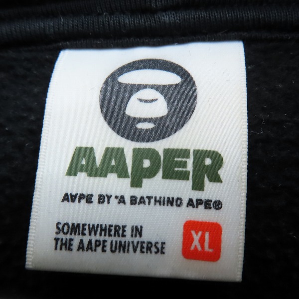 実際に弊社で買取させて頂いたA BATHING APE/アベイシングエイプ プルオーバー パーカー ブラック XLの画像 2枚目