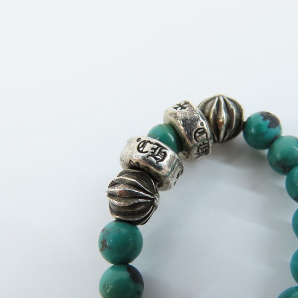 実際に弊社で買取させて頂いたCHROME HEARTS/クロムハーツ 4mm TURQUOISE BEADS RING/ターコイズ ビーズ リング 18号の画像 6枚目