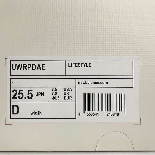 実際に弊社で買取させて頂いた【未使用】AURALEE × New Balance/オーラリー ニューバランス スニーカー Warped Runner UWRPDAE/25.5の画像 9枚目
