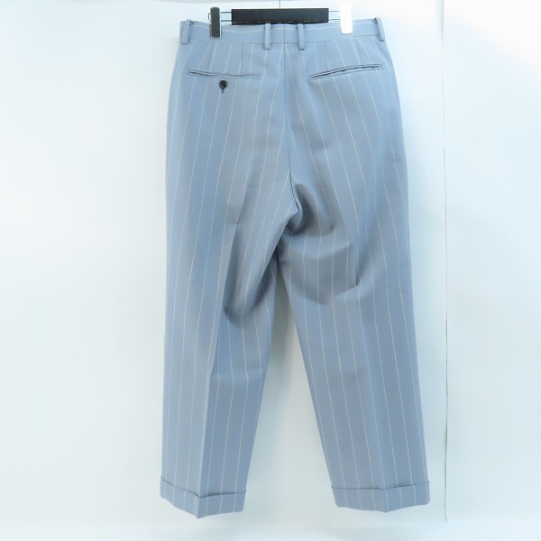 実際に弊社で買取させて頂いたWACKO MARIA×DORMEUIL/ワコマリア×ドーメル スラックスパンツ ブルー系ストライプ Lの画像 1枚目