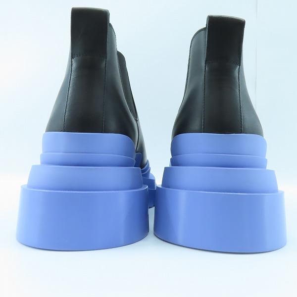 実際に弊社で買取させて頂いたBOTTEGA VENETA/ボッテガヴェネタ タイヤアンクル サイドゴア チェルシーブーツ ブラック×パープル/45の画像 1枚目