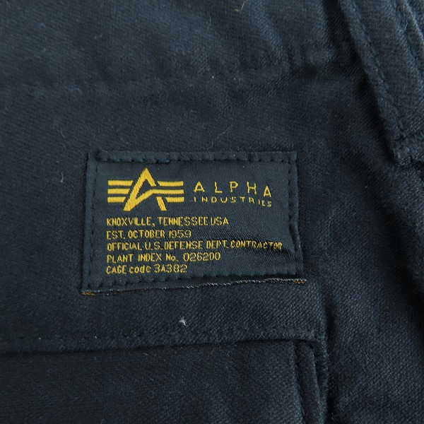 実際に弊社で買取させて頂いた【未使用】ALPHA INDUSTRIES/アルファ インダストリーズ カーゴパンツ/ブラック/TB1057-201/XLの画像 6枚目