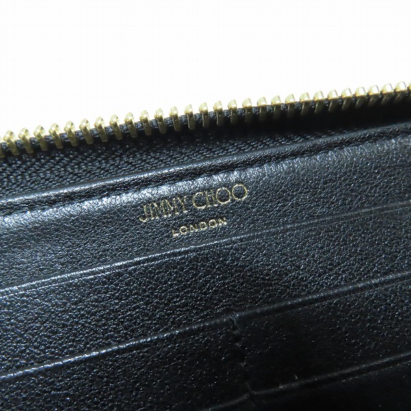 実際に弊社で買取させて頂いたJIMMY CHOO/ジミーチュウ CARNABY/カーナビー スタースタッズ ラウンドジップ ウォレットの画像 5枚目