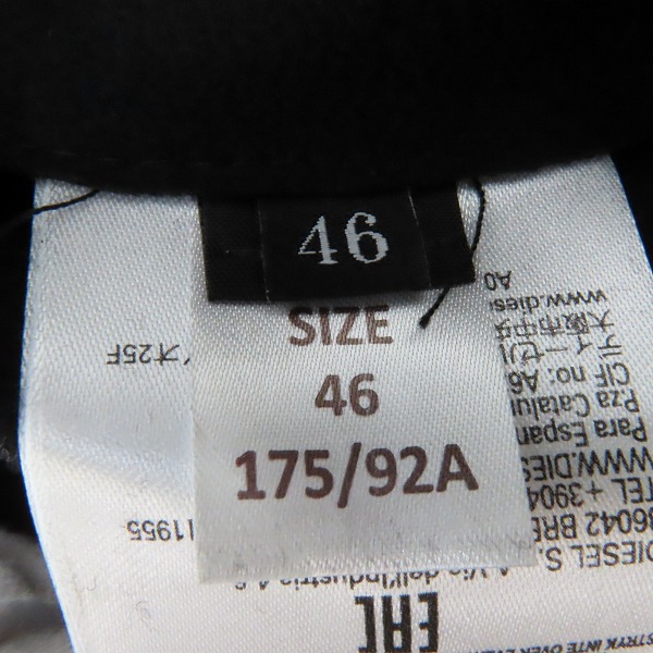 実際に弊社で買取させて頂いたDIESEL/ディーゼル メルトンウール チェスターコート 比翼 ロングコート/46の画像 3枚目