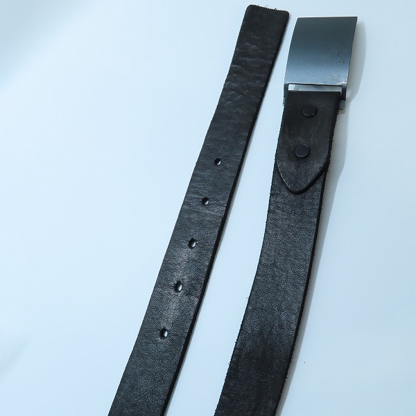 実際に弊社で買取させて頂いたISAMU KATAYAMA BACKLASH/バックラッシュ プレート バックル レザー ベルト ブラックの画像 1枚目