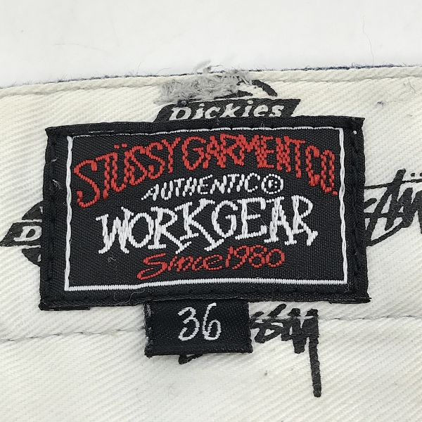 実際に弊社で買取させて頂いたSTUSSY×DICKIES/ステューシー × デッキーズ デニムショートパンツ/ハーフパンツ DI-ST-14SS02M/36の画像 3枚目