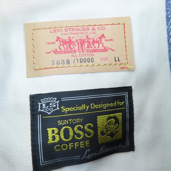 実際に弊社で買取させて頂いた【未使用】LEVIS/リーバイス BOSS懸賞 限定1万着 デニムジャケット/Gジャン BOSSJ-2003/LLの画像 2枚目