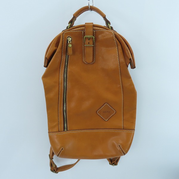 実際に弊社で買取させて頂いたHERZ/ヘルツ レザー口枠リュック/バックパック
