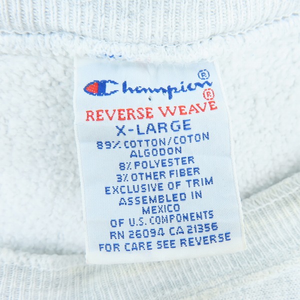 実際に弊社で買取させて頂いたChampion/チャンピオン 90年代 スウェット/トレーナー/XLの画像 2枚目