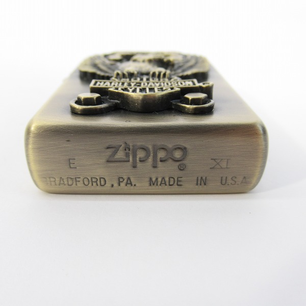 実際に弊社で買取させて頂いたZIPPO/ジッポー HARLEY DAVIDSON/ハーレーダビッドソン センターイーグル 古美仕上げ 1995年製の画像 3枚目