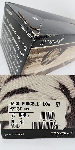 実際に弊社で買取させて頂いた CONVERSE/コンバース JACK PURCELL/ジャックパーセル LOW M7137/8.5の画像 9枚目