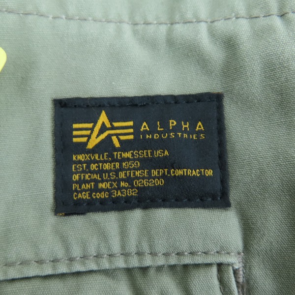 実際に弊社で買取させて頂いた【未使用】ALPHA INDUSTRIES/アルファ インダストリーズ  カーゴパンツ/A.GREEN/TB1028-021/XLの画像 5枚目