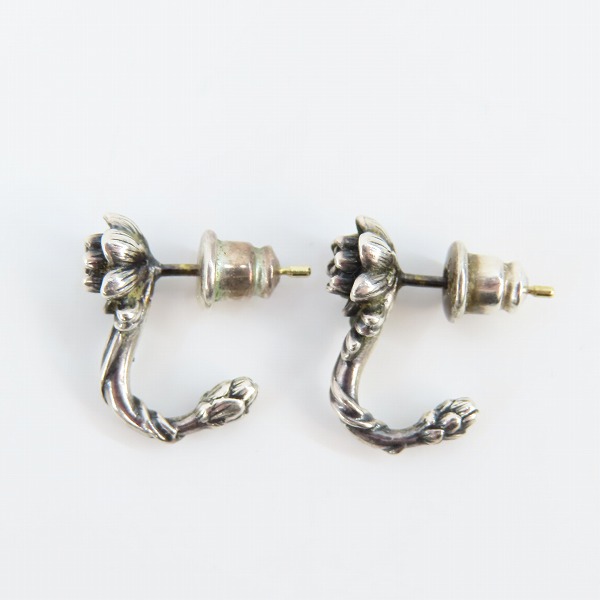 実際に弊社で買取させて頂いた【ギャラ付き】KONRON/コンロン ピアス フラワー ブラウンダイヤの画像 2枚目