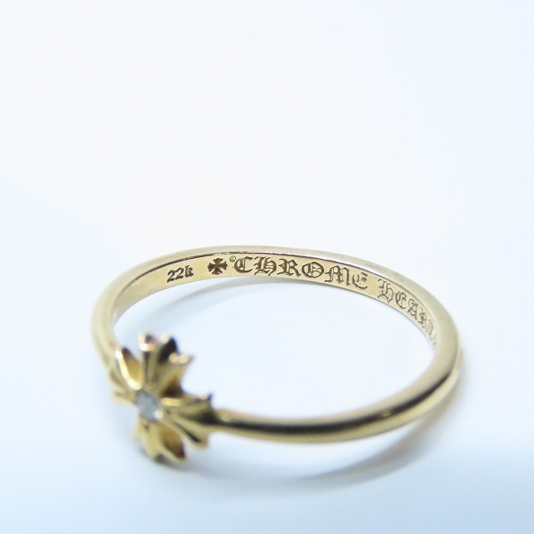 実際に弊社で買取させて頂いたCHROME HEARTS/クロムハーツ 22K バブルガムリング ｗ/CHプラス w/1ダイヤ 11.5号の画像 6枚目