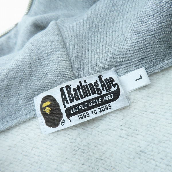 実際に弊社で買取させて頂いたA BATHING APE/アベイシングエイプ シャーク ジップパーカー 001ZPI201003M Lの画像 3枚目