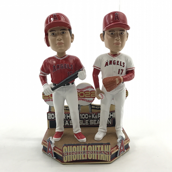 実際に弊社で買取させて頂いたFOCO PLAYER BOBBLE ボブルヘッド ロサンゼルス・エンゼルス  大谷翔平 20 Home Run 100 Strikeout Dual 首振り フィギュアの画像 1枚目