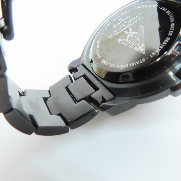 実際に弊社で買取させて頂いたLUMINOX/ルミノックス NIGHTHAWK/ナイトホーク F-117 クオーツ 黒文字盤 腕時計 3400の画像 7枚目