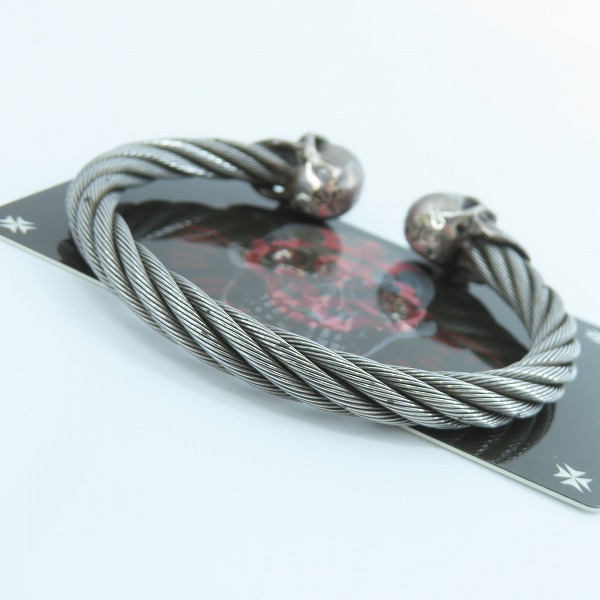 実際に弊社で買取させて頂いた【ギャラ】Gabor/ガボール スカル ステンレス ワイヤー バングル 