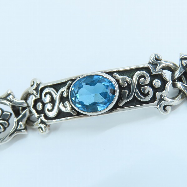 実際に弊社で買取させて頂いた Leathers and Treasures/レザーズアンドトレジャーズ ケルティックヴァインブレスレット w/3ラージストーン ブルートパーズの画像 8枚目